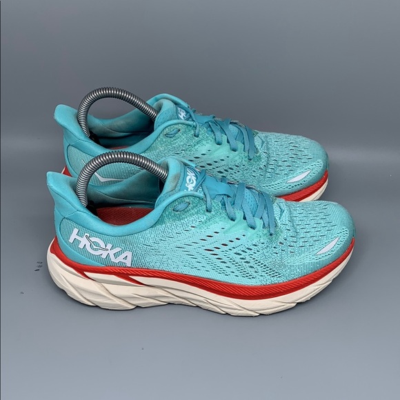Hoka Shoes - Hoka One Clifton 8 Blue Road Running Shoes Women’s Sz‎ 8B